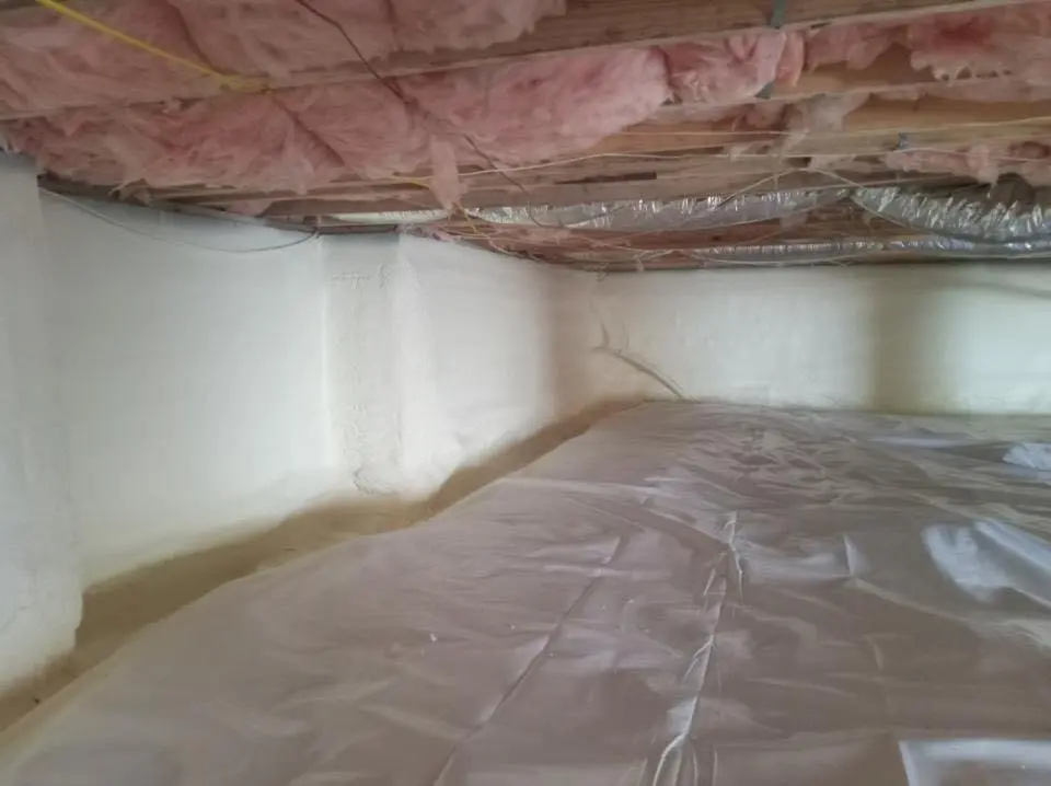 Crawl space encapsulation with closed-cell spray foam for Roof Waterproofing in Delaware